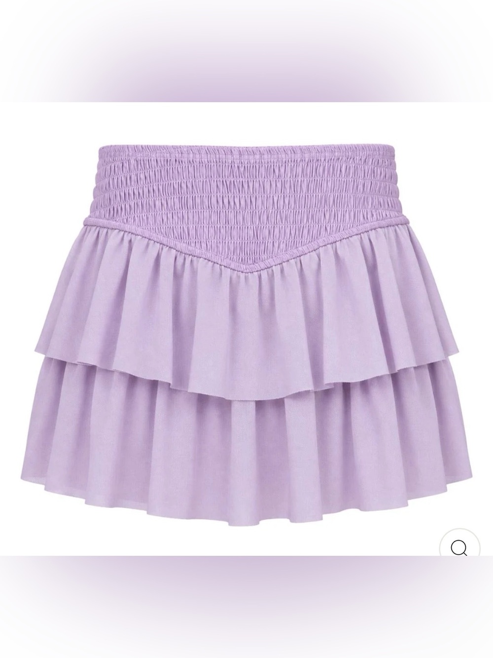 Katie J NYC Lavender Smocked Tiered Ruffle Skirt Juniors Small